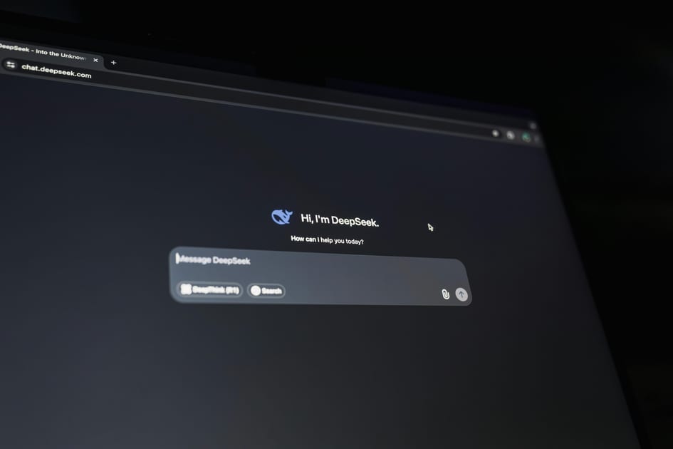 Chat interface showing natural language conversation building a professional website in real-time